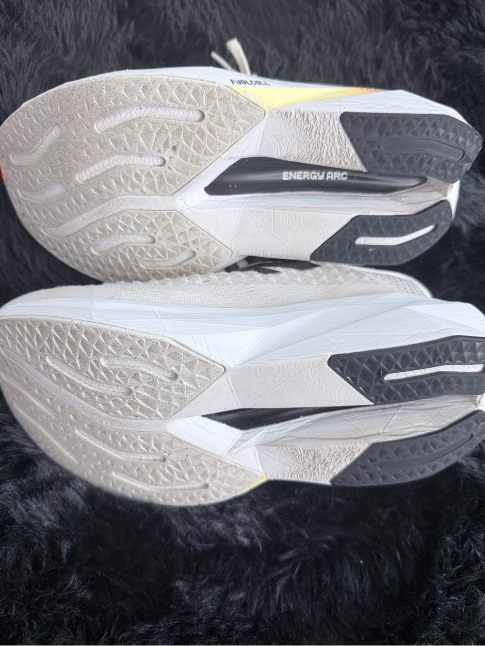 New Balance White and Gray Trainers with Orange & Yellow Midsole Accent - Picture 6 of 12